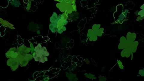 Seamless looping St Patricks day shamrock / clover background animation Stock Footage 101414701