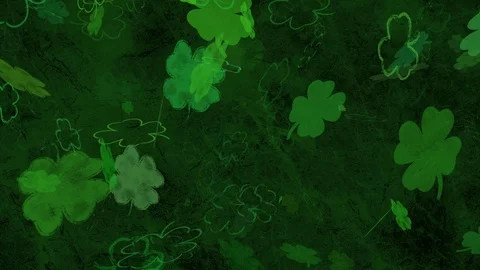 Seamless looping St Patricks day shamrock / clover background animation Stock Footage 101414747