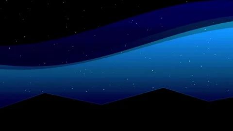 Seamless Looping Starry Night Sky Video Background with Blue Abstract Waves.. Stock Footage 344710196
