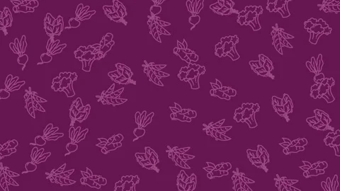 Seamless Looping Stylized Vegetable Pattern Background Healthy Eating Graph.. 스톡 동영상 320061053