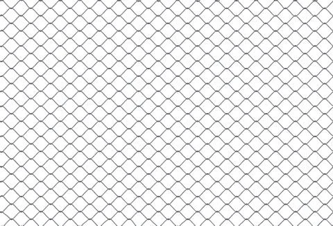 Seamless looping texture of metallic chain link fence on white background. 3D Stock Photos