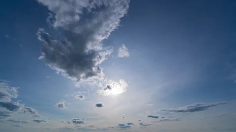 A seamless looping time-lapse showing continuous motion of clouds drifting Stock Footage 335313619