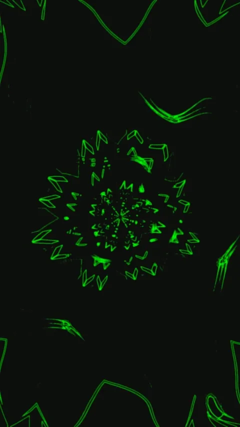 Seamless looping tunnel video displays dynamic green patterns for immersive.. Stock Footage 321575264