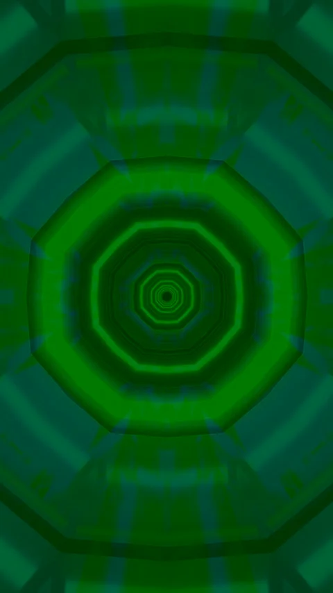 Seamless looping tunnel video generating a mesmerizing green light pattern .. Stock Footage 321262119