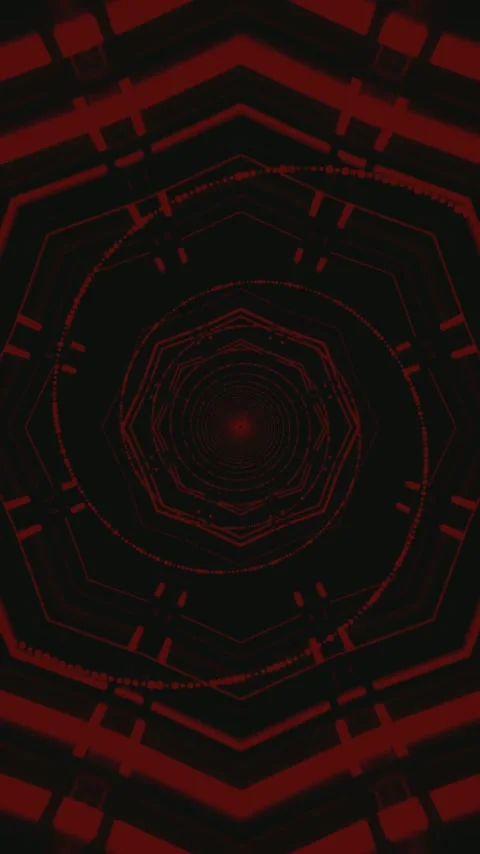 Seamless looping tunnel video in hypnotic red patterns for immersive screen.. Stock Footage 321262796