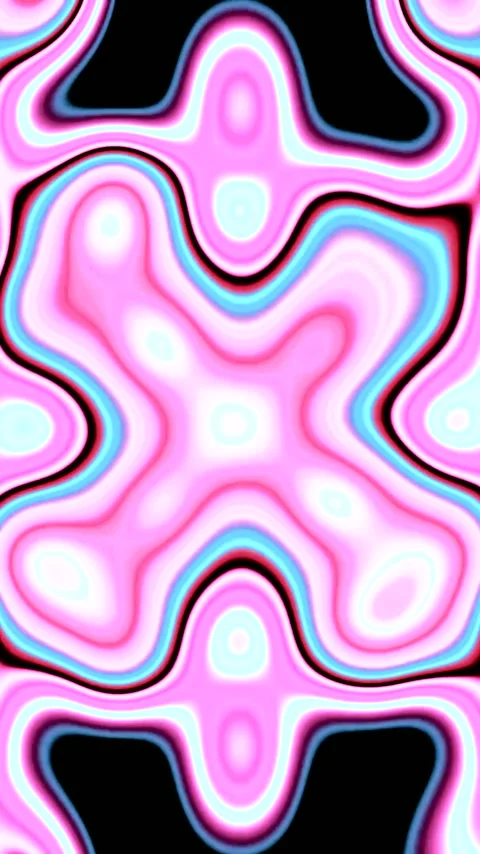Seamless looping tunnel video visualizer with vibrant waves in pink and black Stock Footage 321564499