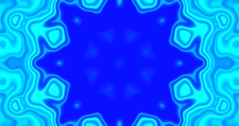 Seamless looping tunnel video vj loop screensaver with vibrant blue patterns Stock Footage 318611491