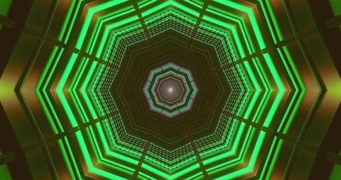 Seamless looping tunnel video vj loop screensaver with vibrant green colors.. Stock Footage 318789842