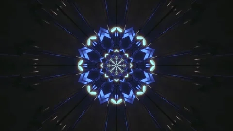 Seamless looping tunnel video vj loop with blue lighting effects for screen.. Stock Footage 320050005
