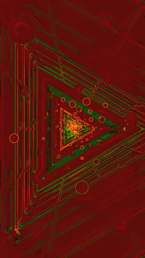 Seamless looping tunnel video vj loop screensaver with vivid colors and geo.. Video stock 321565227