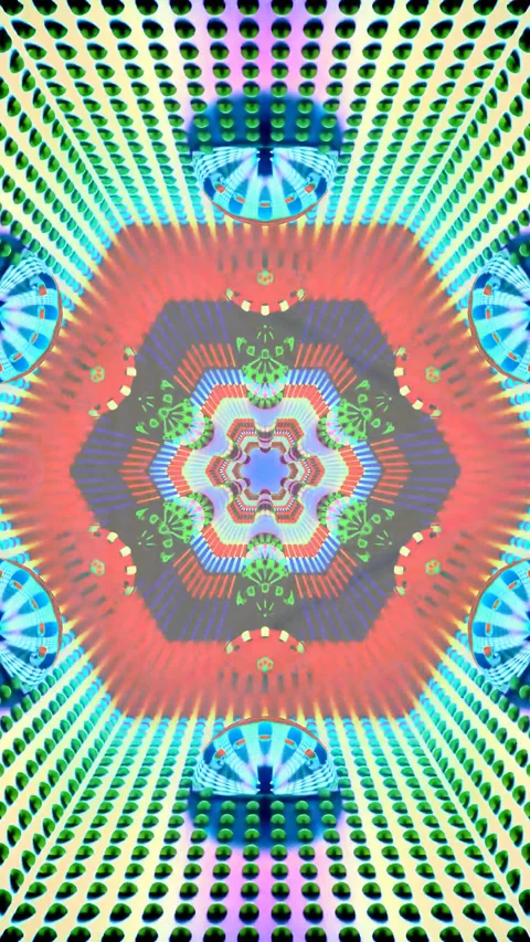 Seamless looping tunnel video vj loop screensaver reveals symmetric geometr.. 库存影片 321571479