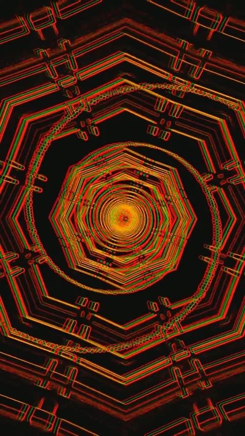 Seamless looping tunnel video vj loop screensaver with vibrant colors and g.. Stock Footage 321573793