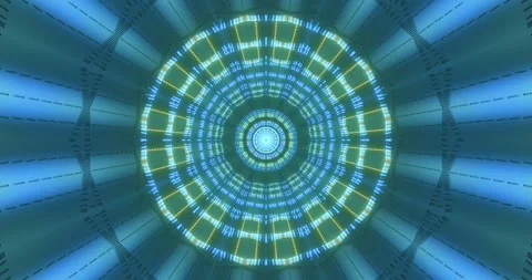 Seamless looping tunnel visualization with vibrant green lighting and intri.. Stock Footage 316920973