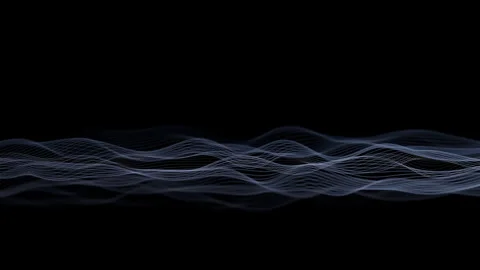 Seamless Looping Video 4K. Abstract Digital Dynamic Particle Blue Waves Stock Footage 332065805