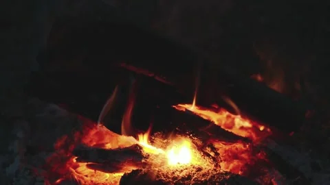 Seamless Looping Video of Campfire with Natural Sound. Stock Footage 344746485