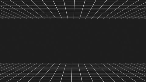 A seamless looping video featuring a black background with a white grid Stock Footage 304742335