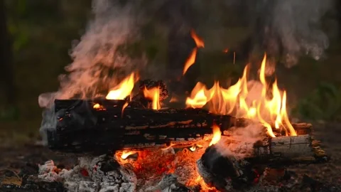 Seamless Looping Video of Fireplace Embers and Sound 库存影片 344746493