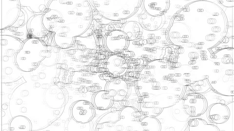 Seamless looping video many black bubbles with outlines on white backdrop Stock Footage 137343389