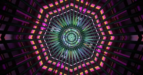 Seamless looping video vj loop with intricate geometric patterns and vibran.. Stock Footage 315217750