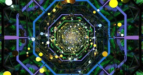 Seamless looping visual journey through a colorful spiral vortex Stock Footage 315915705