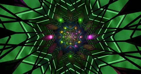 Seamless looping vj loop screensaver showcasing vibrant geometric patterns .. Stock Footage 315145629