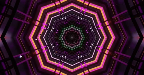 Seamless looping vj loop screensaver with vibrant neon patterns and geometr.. Stock Footage 315217598