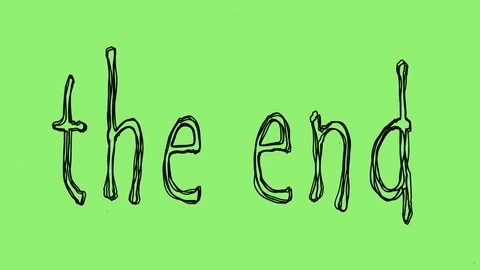 Seamless looping word the end. animated text written in pencil on a green screen Stock Footage 84474726