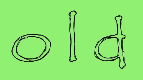Seamless looping word old. animated text written in pencil on a green screen Stock Footage 84413826