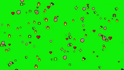 Seamless lots animation on chroma key green screen background featuring gentle Stock Footage 337047620