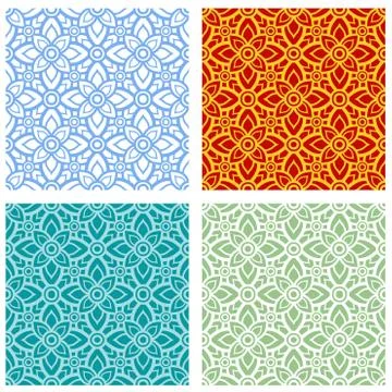 Seamless lotus flower pattern in modern Thai style Stock Illustration