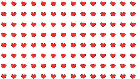 Seamless love background animation with red heart pattern moving diagonally. Video stock 315136852