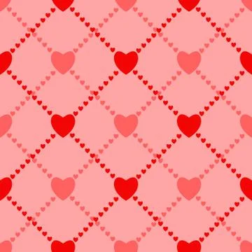 Seamless love background with hearts Stock Illustration