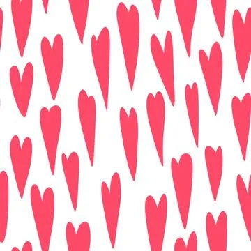 Seamless love hearts pattern isolated Stock Illustration