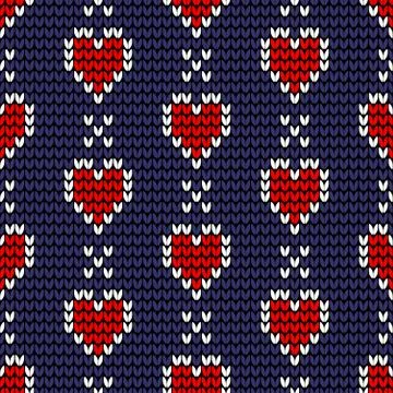 Seamless love knitting pattern Illustrazione stock
