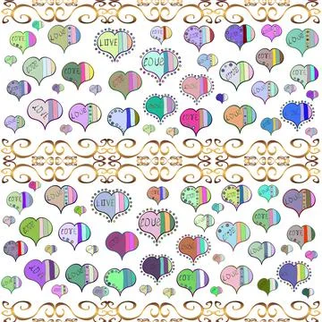 Seamless love pattern. Love repeated backdrop for girl, textile, clothes. Vector Illustrazione stock