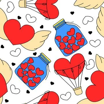 Seamless love pattern for Valentine's Day. Stock Illustration