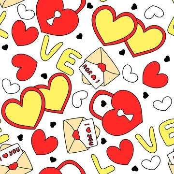 Seamless love pattern for Valentine's Day Stock Illustration