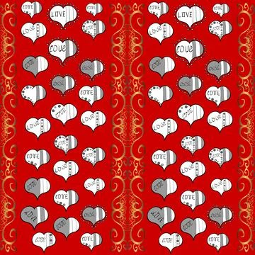 Seamless love pattern. Vector illustration. Valentine':s day. Love repeated back Stockillustratie
