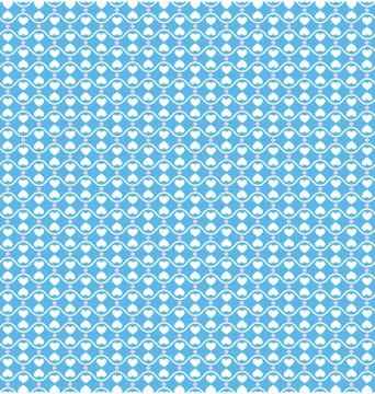 Seamless love pattern. White hearts and pink dots on blue Stock Illustration
