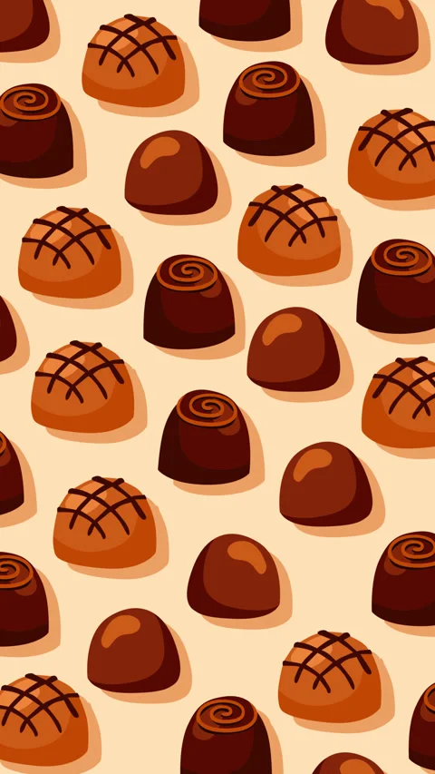 Seamless Luxury Chocolate Candy Pattern Background Animation 動画素材 336613793