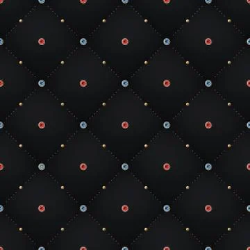 Seamless luxury dark black pattern and background with blue, red diamond Stock Illustration