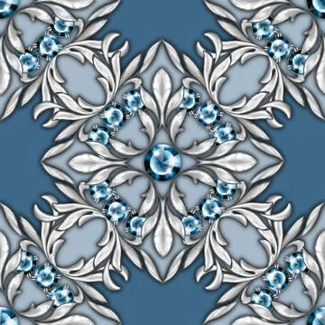 Seamless luxury pattern with gems 49 Stock Illustration