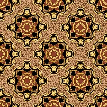 Seamless luxury pattern with golden scrolls Illustrazione stock