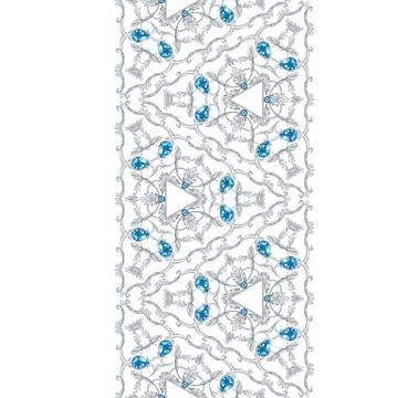 Seamless luxury silver border Stock Illustration