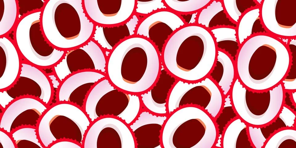 Seamless lychees vector pattern. Minimalistic food background. Vitamins Stock Illustration