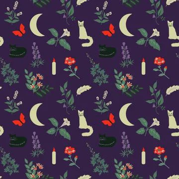 Seamless magic pattern Stock Illustration