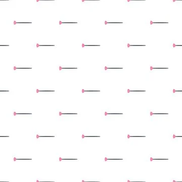 Seamless makeup fan brushes pattern on white surface 스톡 일러스트