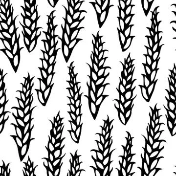 Seamless with Malt. Beer Pattern. Isolated On a White Background Realistic Stock Illustration