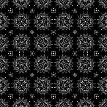 Seamless mandala floral pattern 库存插图