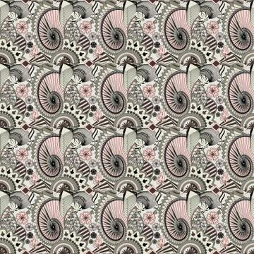 Seamless  mandala pattern design work Illustrazione stock